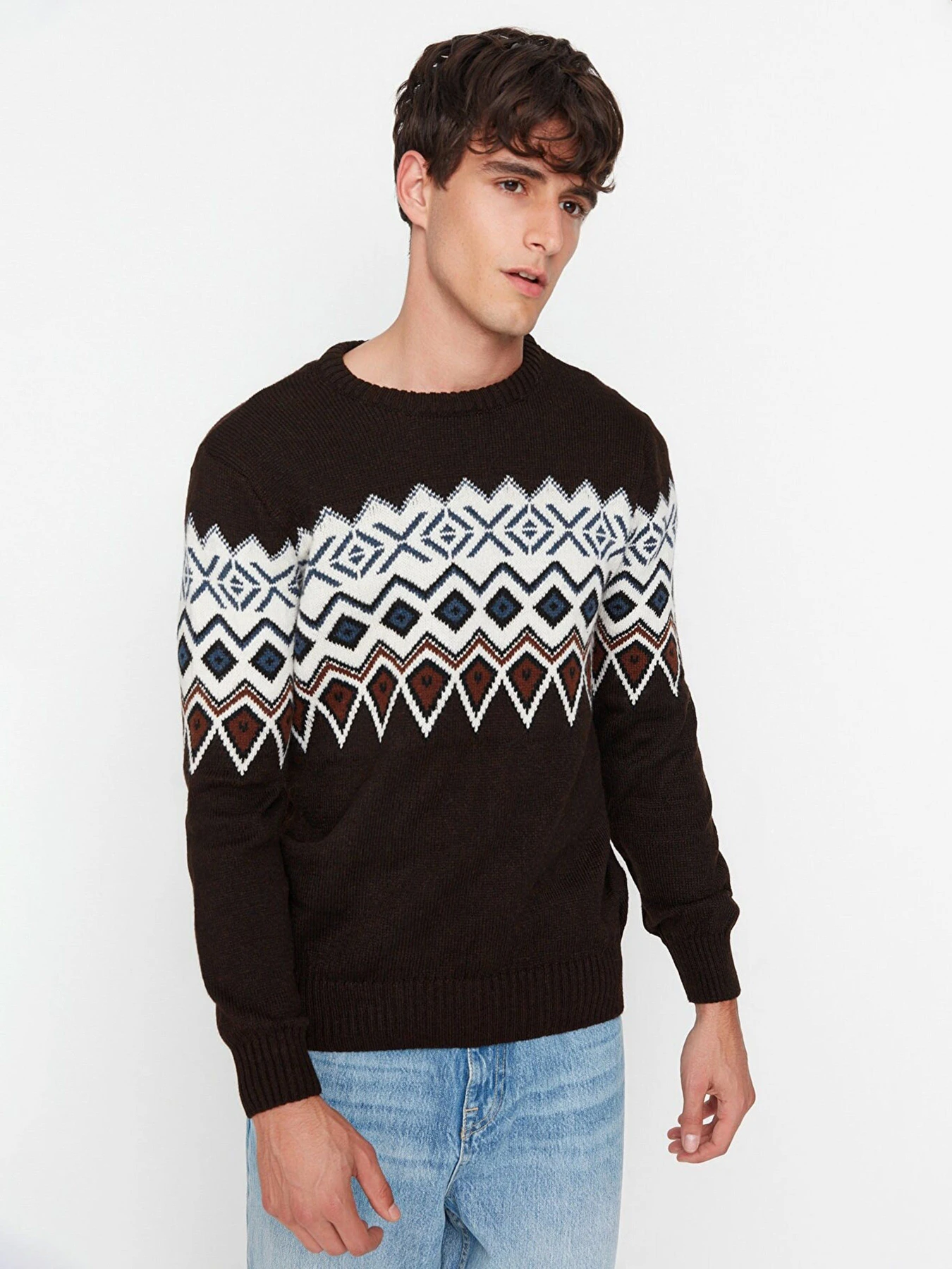 Свитры и кардиганы Trendyol модель TMNAW21KZ0382/Kahverengi Свитры и кардиганы Trendyol модель TMNAW21KZ0382/Kahverengi Фото