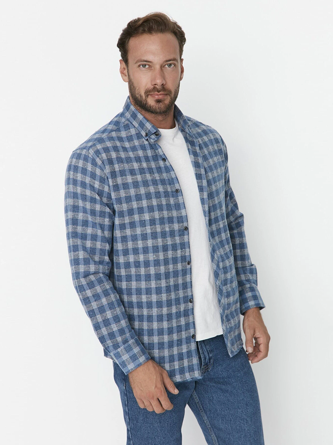 Сорочки Trendyol модель TMNAW23GO00174/Mavi Фото