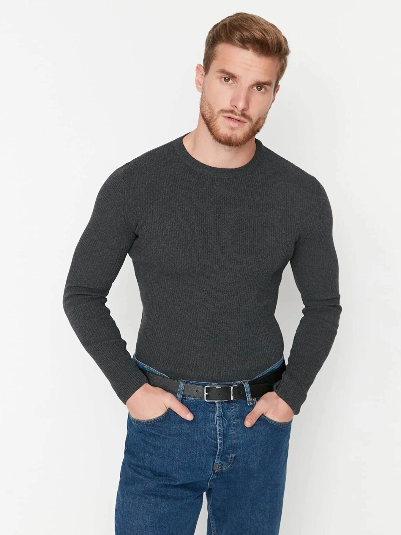 Светри та кардигани Trendyol модель TMNAW23KZ00195/Antrasit Светри та кардигани Trendyol модель TMNAW23KZ00195/Antrasit Фото