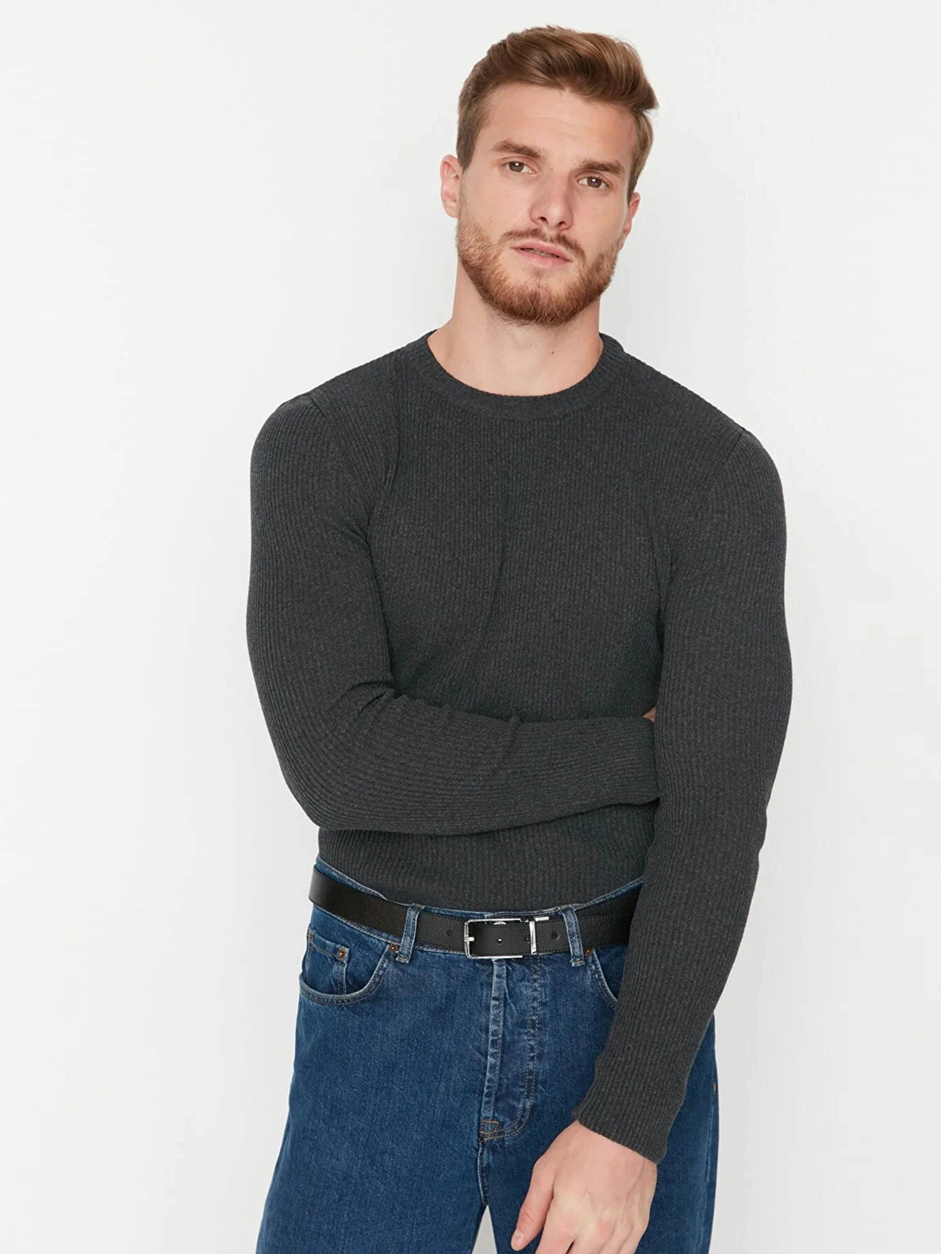 Светри та кардигани Trendyol модель TMNAW23KZ00195/Antrasit Светри та кардигани Trendyol модель TMNAW23KZ00195/Antrasit Фото