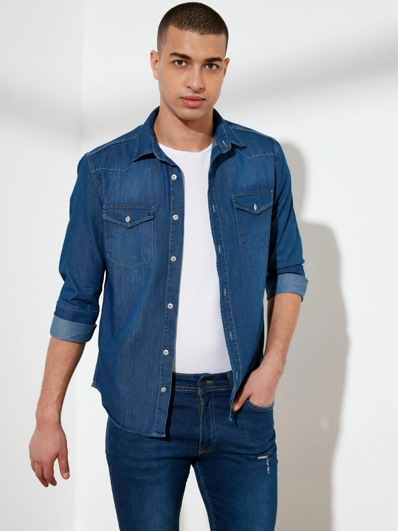 Рубашки Trendyol модель TMNSS21GO0715/Indigo Фото