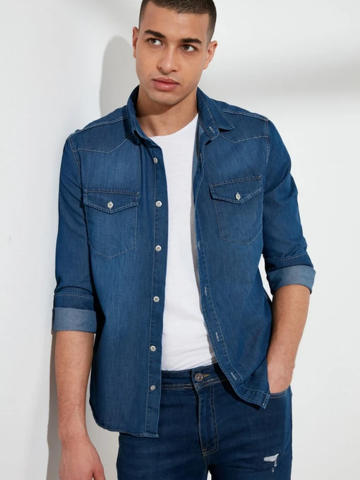 Рубашки Trendyol модель TMNSS21GO0715/Indigo Фото
