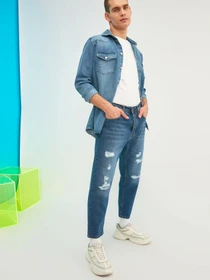 Джинсы Trendyol Slim Crop модель TMNSS21JE0370/Indigo Фото