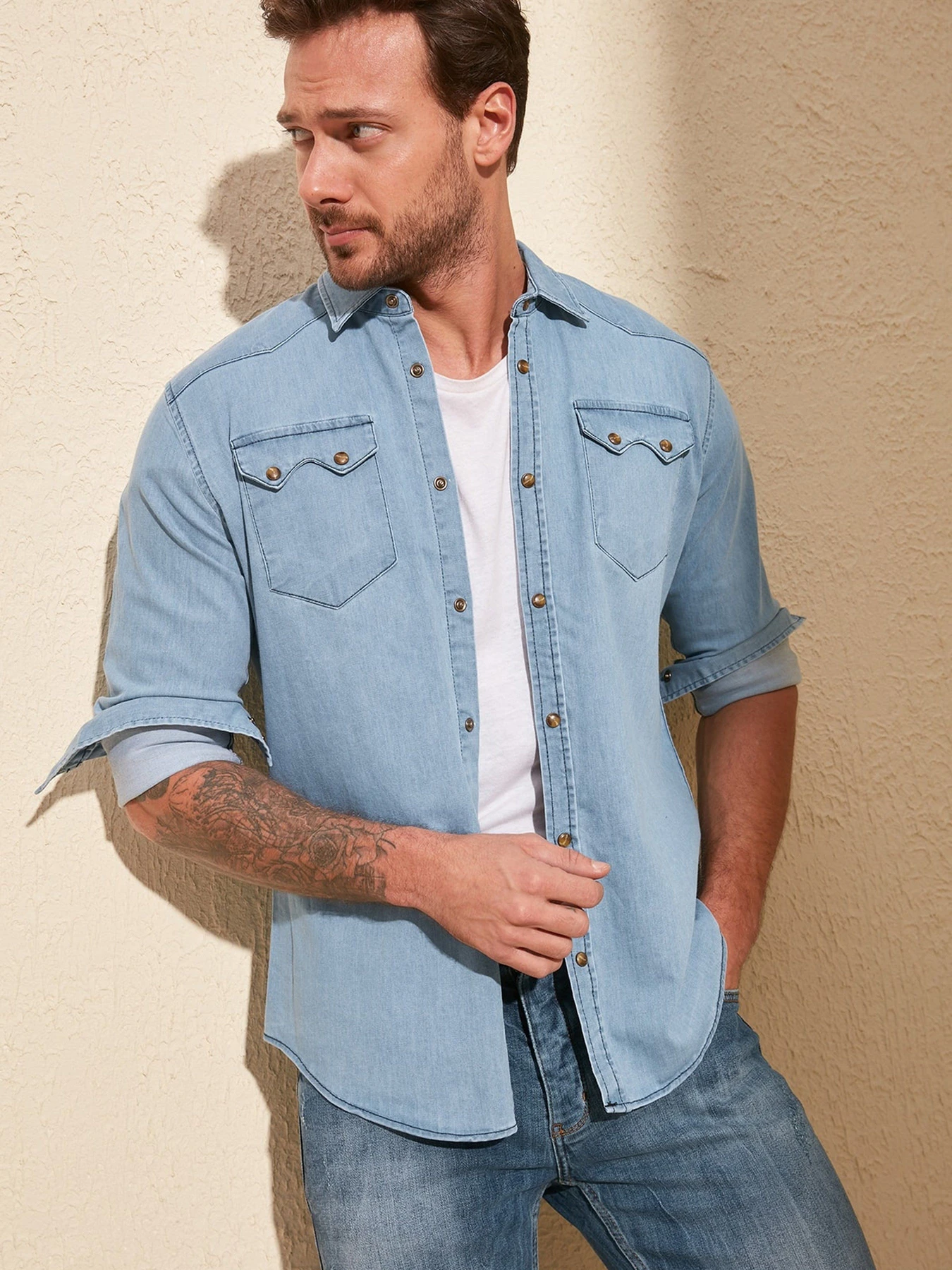 Сорочки Trendyol модель TMNSS20GO0106/Mavi Сорочки Trendyol модель TMNSS20GO0106/Mavi Фото