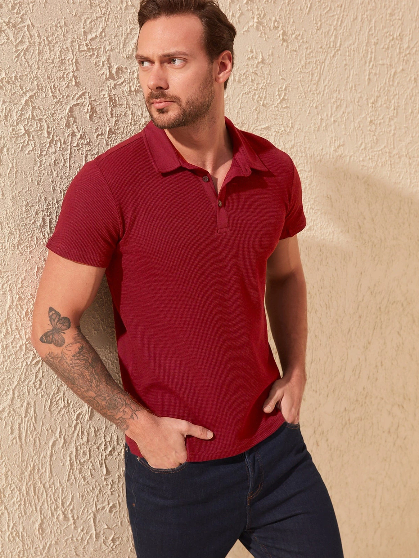Футболки і поло Trendyol модель TMNSS20PO0002/Bordo Футболки і поло Trendyol модель TMNSS20PO0002/Bordo Фото