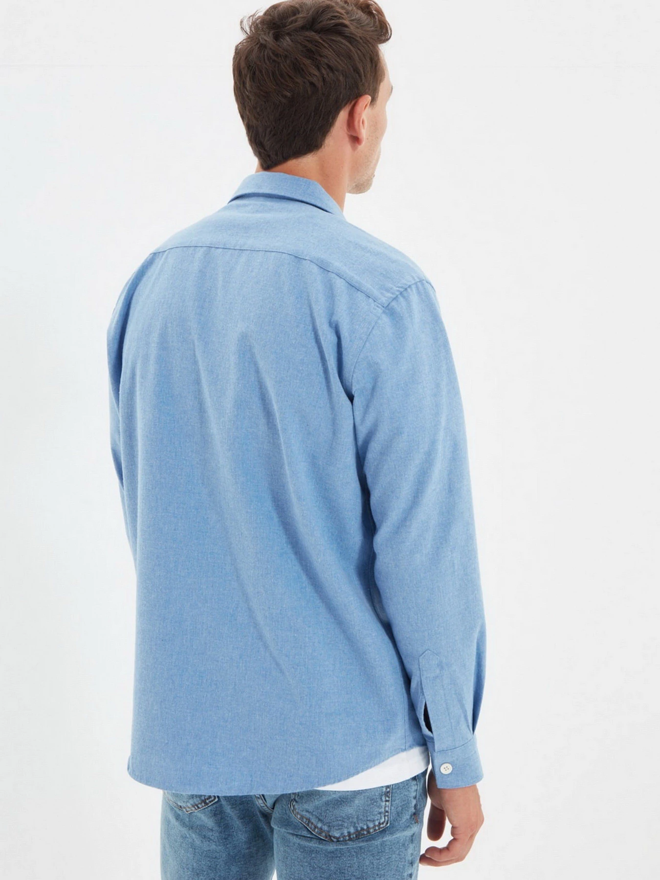 Рубашки Trendyol модель TMNAW22GO0341/Indigo Рубашки Trendyol модель TMNAW22GO0341/Indigo Фото