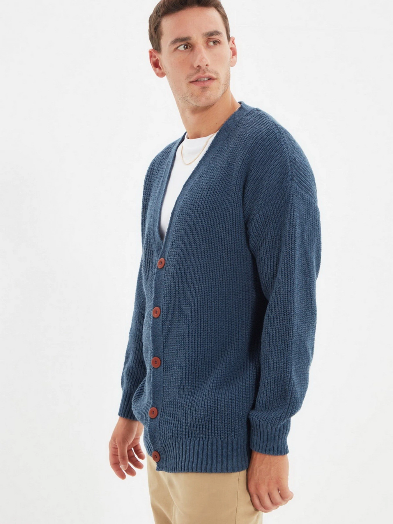 Светри та кардигани Trendyol модель TMNAW22HI0151/Indigo Светри та кардигани Trendyol модель TMNAW22HI0151/Indigo Фото