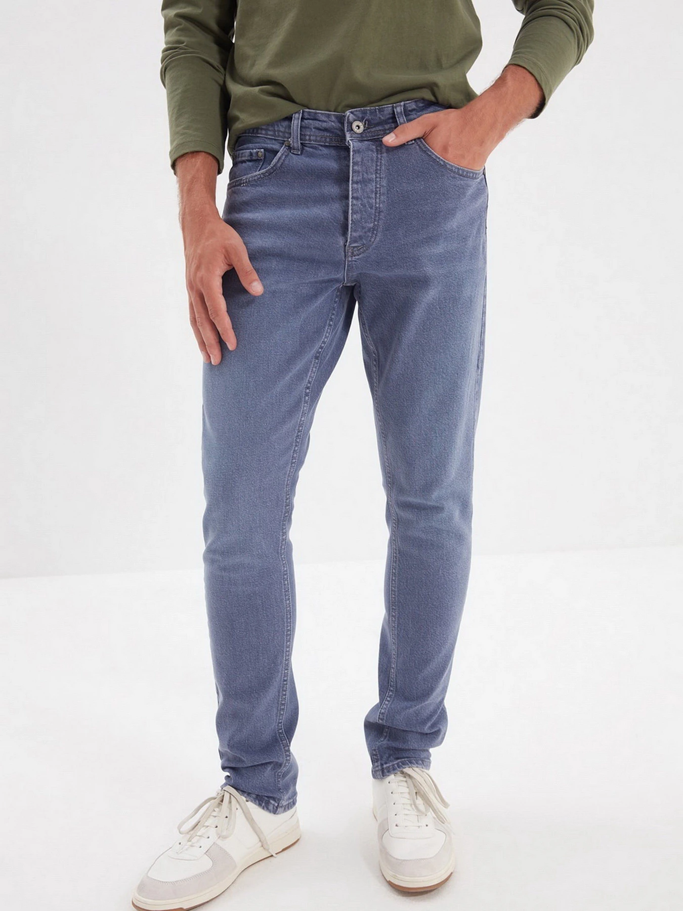 Джинсы Trendyol Slim модель TMNAW22JE0028/Mavi Джинсы Trendyol Slim модель TMNAW22JE0028/Mavi Фото