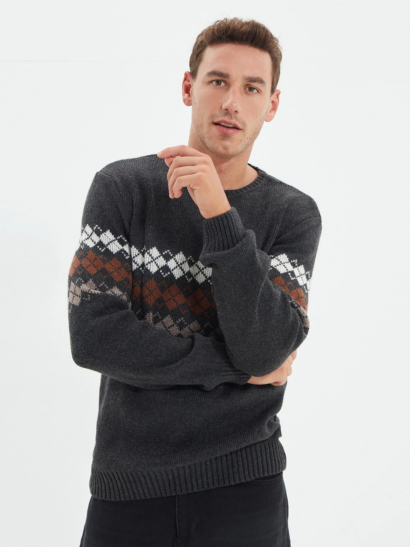 Светри та кардигани Trendyol модель TMNAW22KZ0299/Antrasit Светри та кардигани Trendyol модель TMNAW22KZ0299/Antrasit Фото
