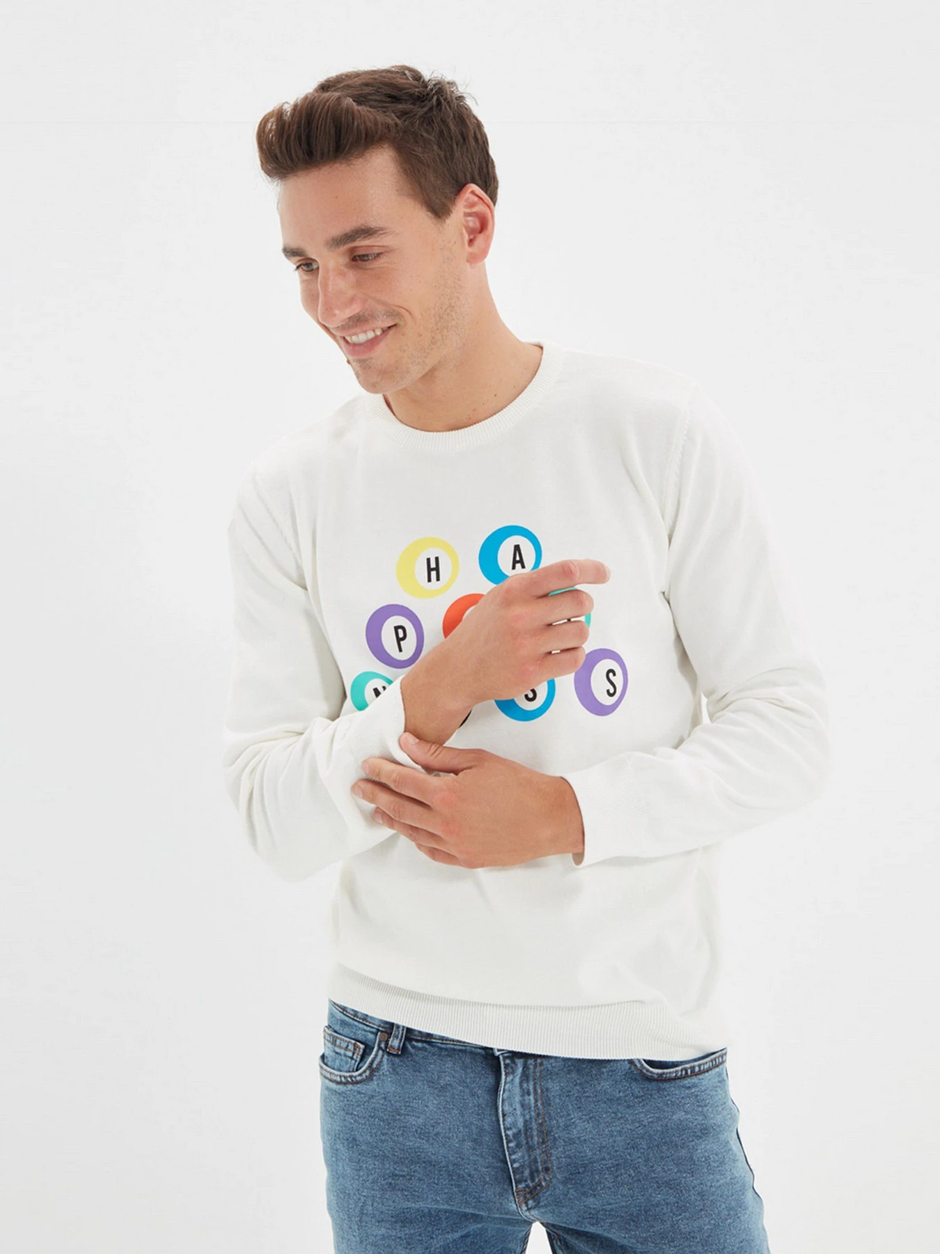 Светри та кардигани Trendyol модель TMNAW22KZ1415/Ekru Светри та кардигани Trendyol модель TMNAW22KZ1415/Ekru Фото