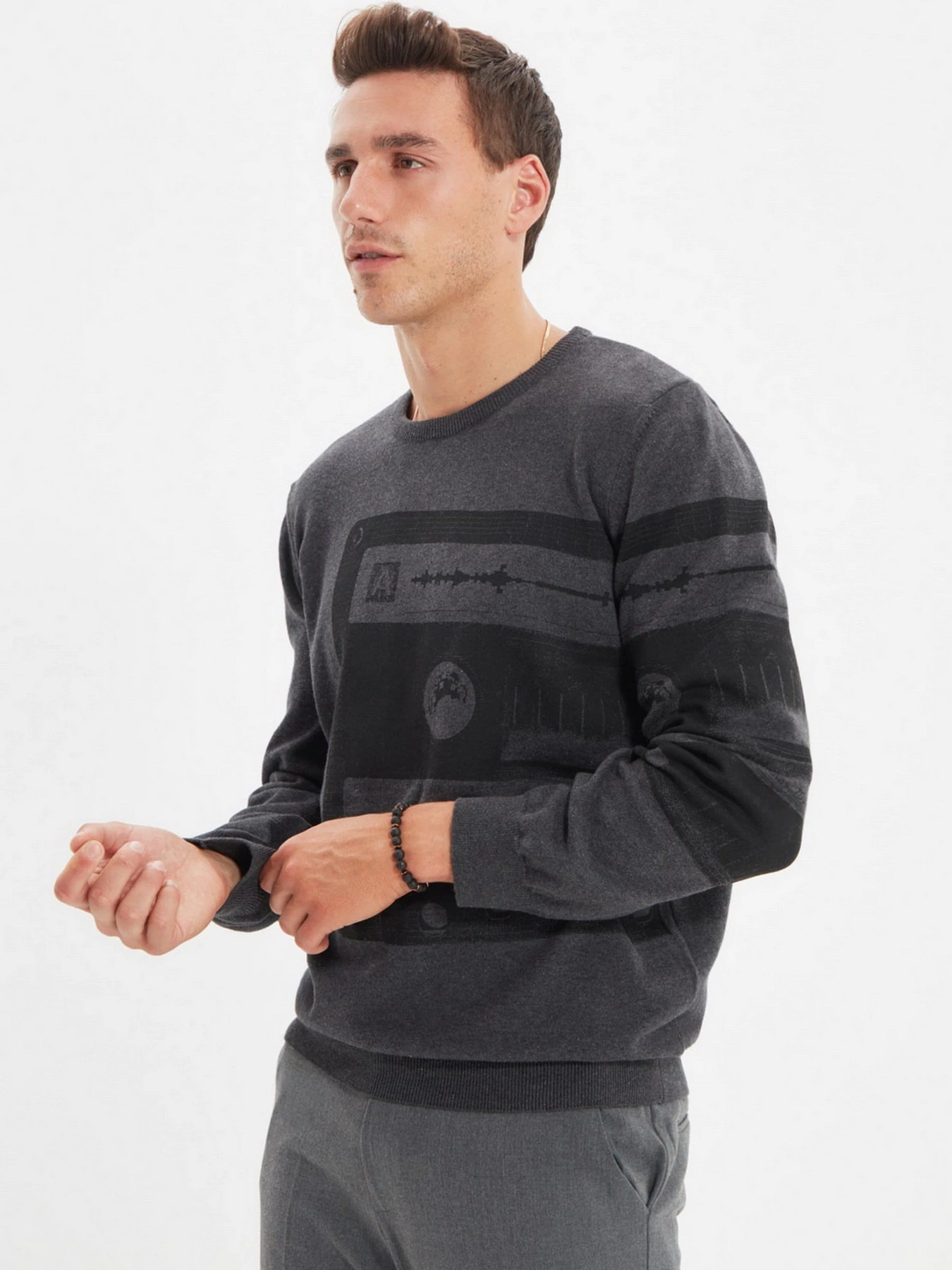 Светри та кардигани Trendyol модель TMNAW22KZ1417/Gri Светри та кардигани Trendyol модель TMNAW22KZ1417/Gri Фото