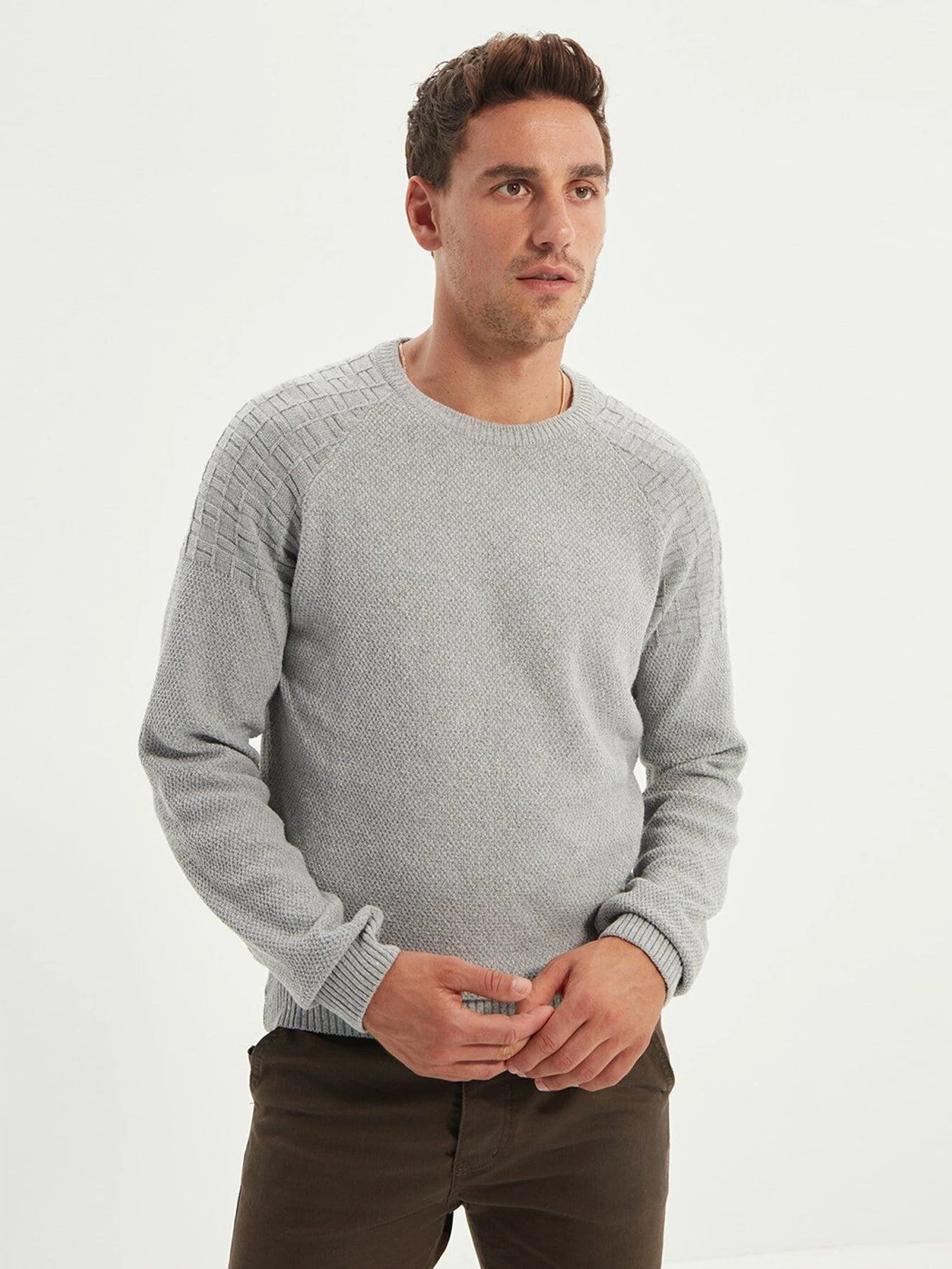 Светри та кардигани Trendyol модель TMNAW21KZ1587/Gri Светри та кардигани Trendyol модель TMNAW21KZ1587/Gri Фото