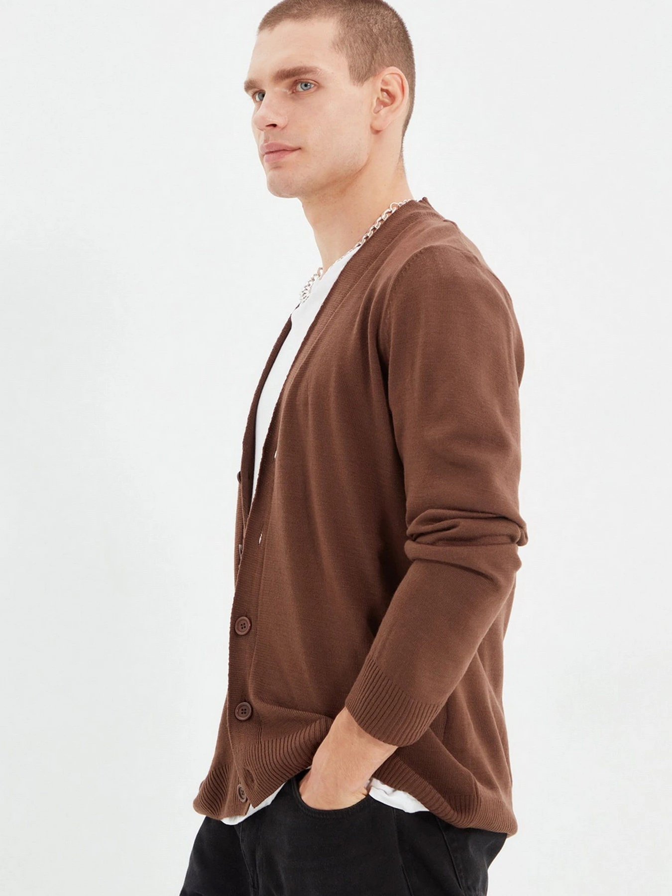 Светри та кардигани Trendyol модель TMNAW22HI0891/Kahverengi Светри та кардигани Trendyol модель TMNAW22HI0891/Kahverengi Фото