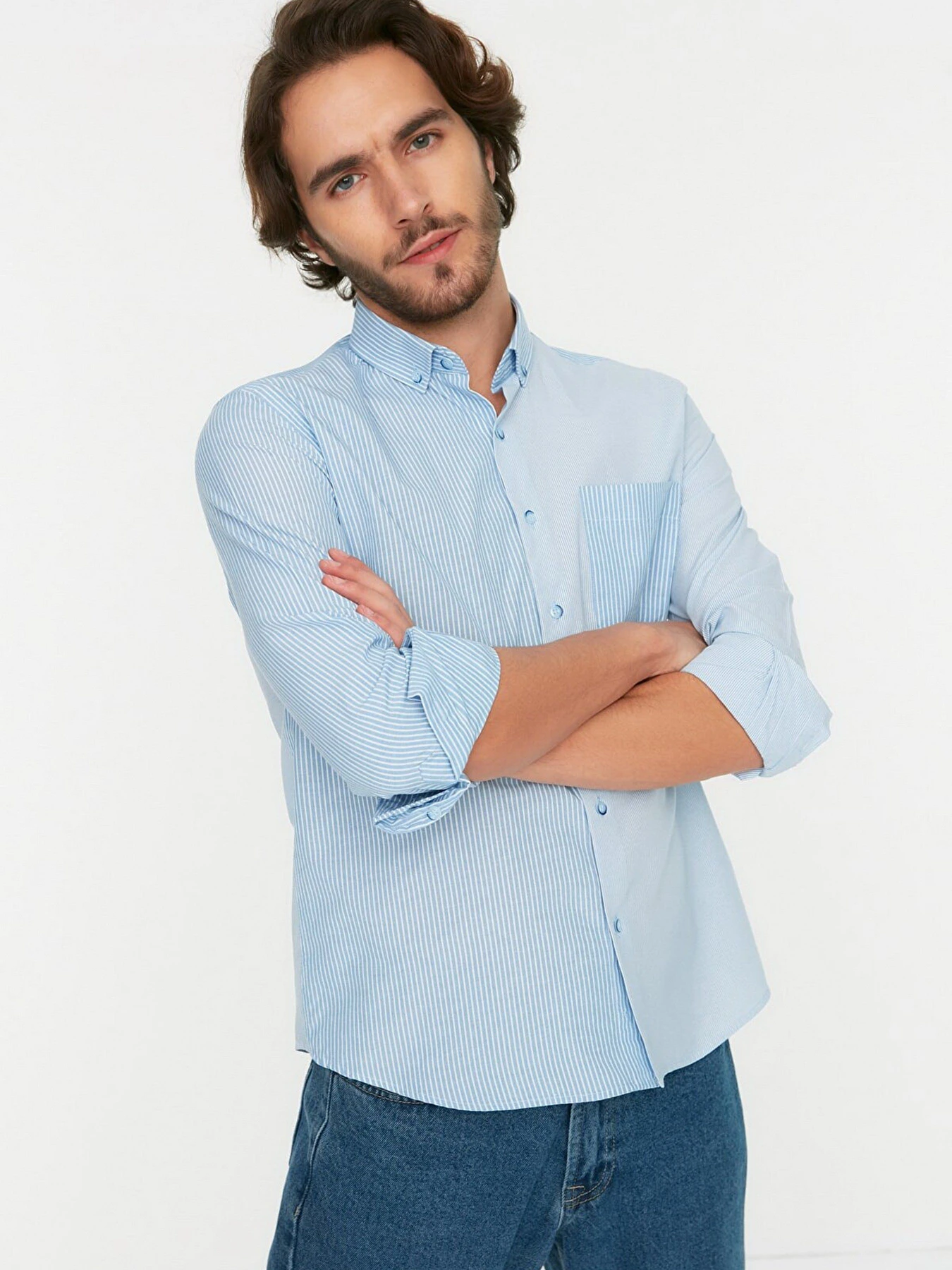 Рубашки Trendyol модель TMNSS22GO0486/Mavi Фото