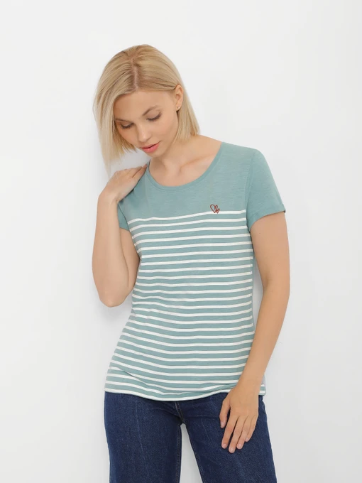 Футболки і поло Tom Tailor модель 1021105.XX.71_с.зелений з білим Фото
