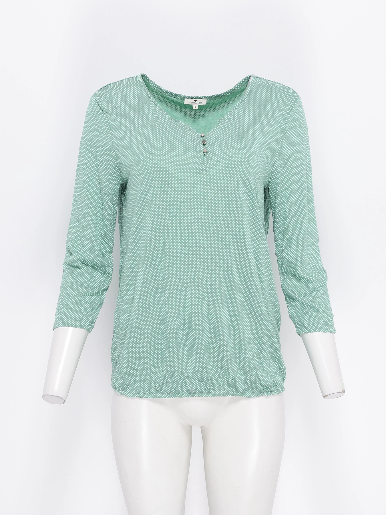 Сорочки Tom Tailor модель 1024038.XX.70_с.зелений з білим Сорочки Tom Tailor модель 1024038.XX.70_с.зелений з білим Фото