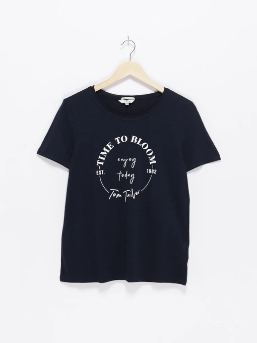 Футболки і поло Tom Tailor модель 1024730.XX.70_т.синій з білим Фото