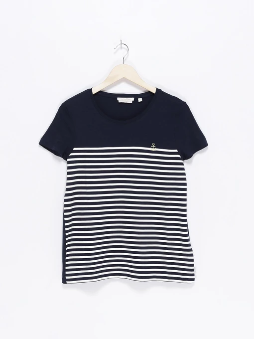 Футболки і поло Tom Tailor модель 1024961.XX.71_т.синій з білим Фото