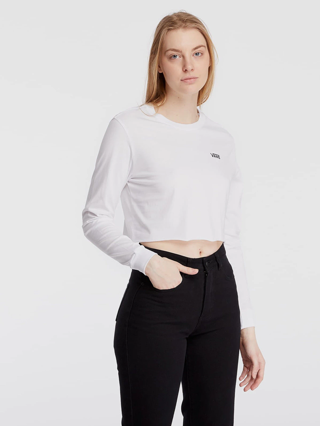Худі та світшоти Vans Junior V Long Sleeve Cropped модель VN0A4OUQWHT1 Худі та світшоти Vans Junior V Long Sleeve Cropped модель VN0A4OUQWHT1 Фото