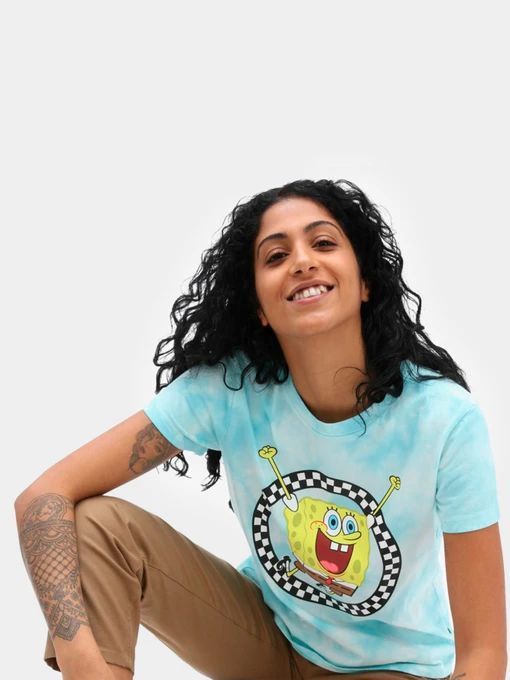 Футболки и поло Vans X SpongeBob Jump Out Crew Tee модель VN0A5I3AYZM1 Фото