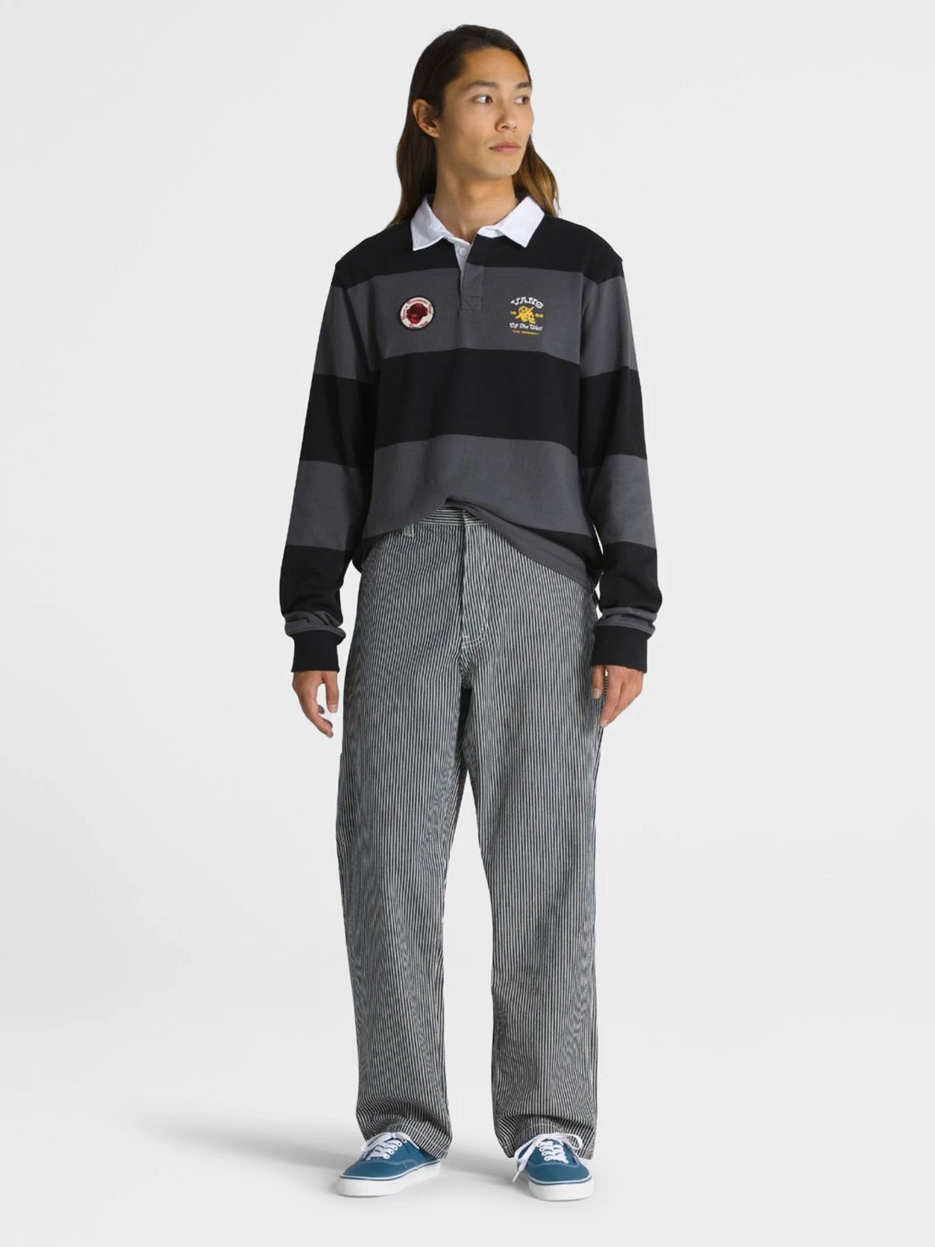 Штани Vans Drill Chore Loose Tapered Carpenter Hickory Stripe модель VN0008NCIND1 Фото