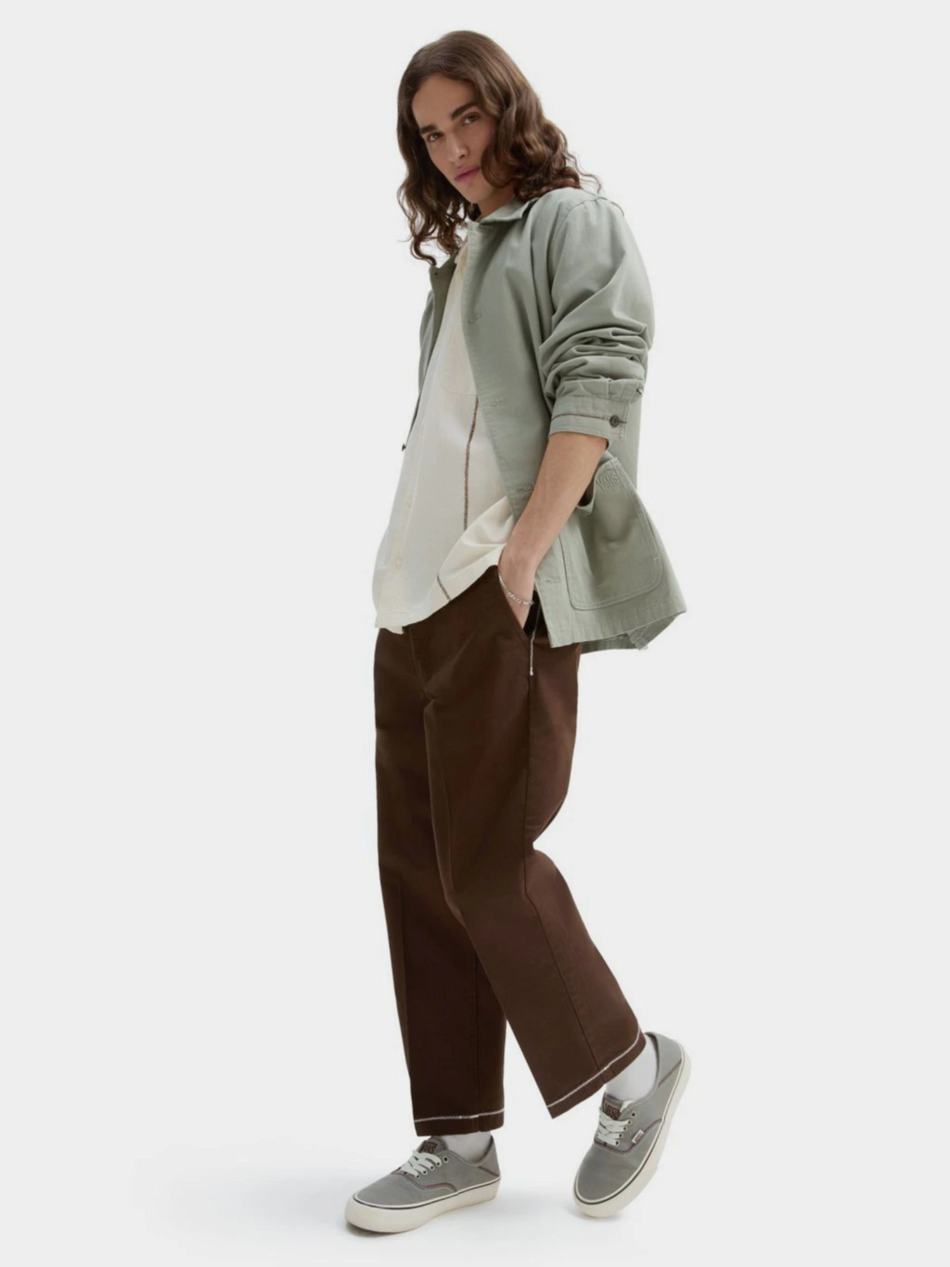 Штани Vans Mikey February Authentic Relaxed Cropped Chino модель VN000C9Q3N11 Фото