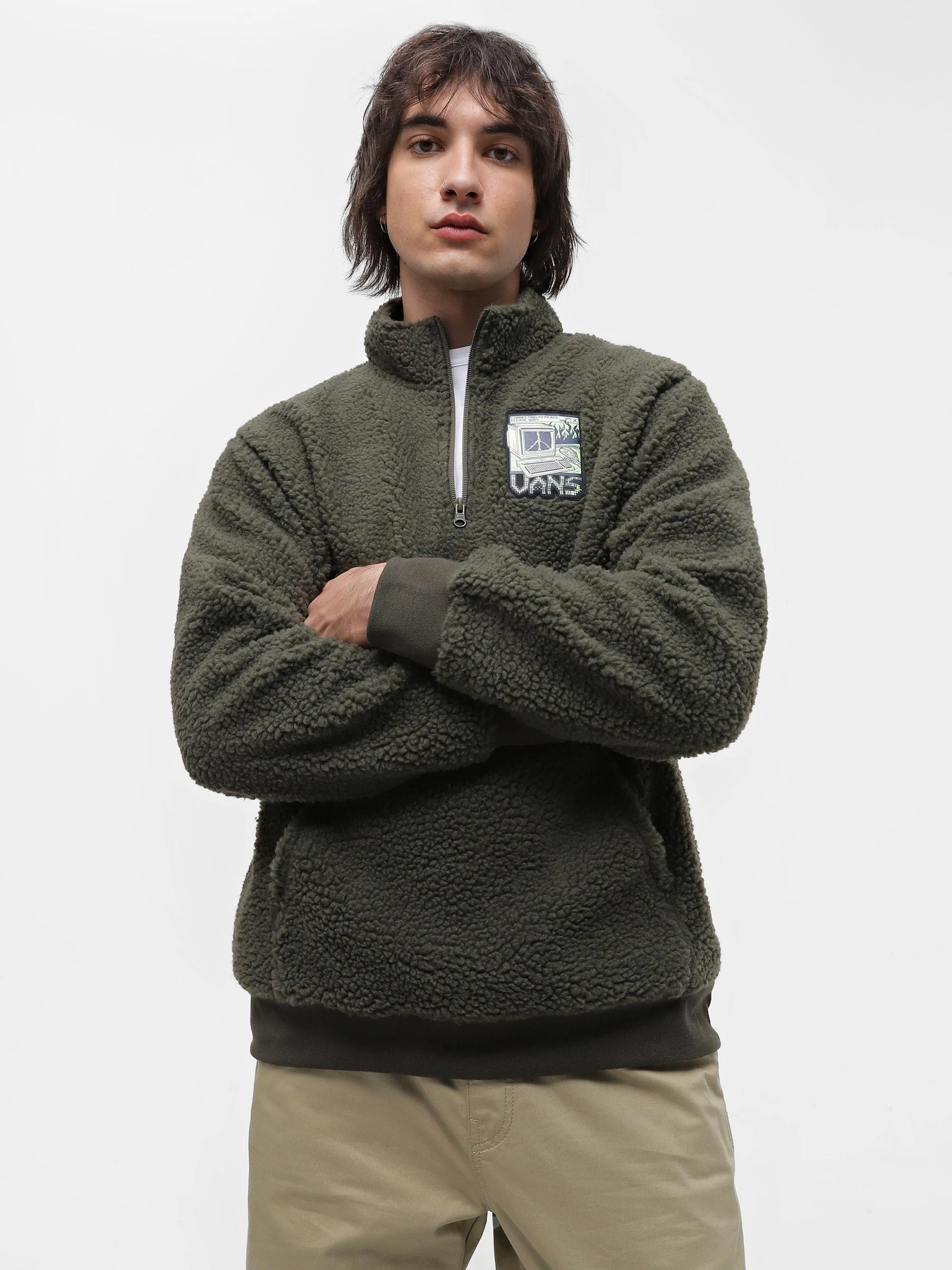 Худи и свитшоты Vans Martin Sherpa Q Zip Sherpa Fleece модель VN00069BKCZ1 Фото