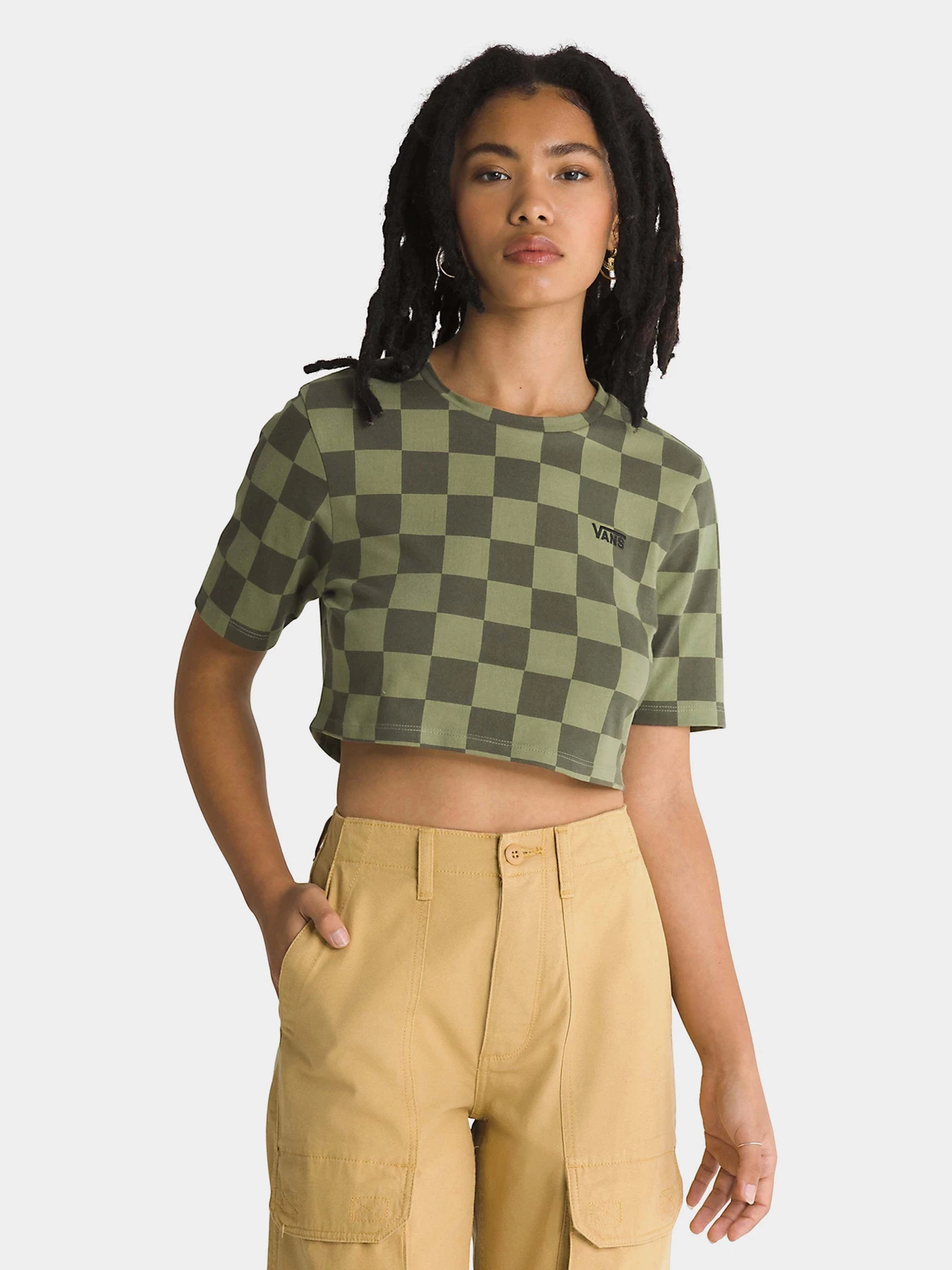 Футболки и поло Vans Checker Crew Crop Ii модель VN000GB5AMB1 Футболки и поло Vans Checker Crew Crop Ii модель VN000GB5AMB1 Фото