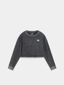 Худі та світшоти Vans Oval Wash Relax Crop модель VN000HJ5BLK1 Фото
