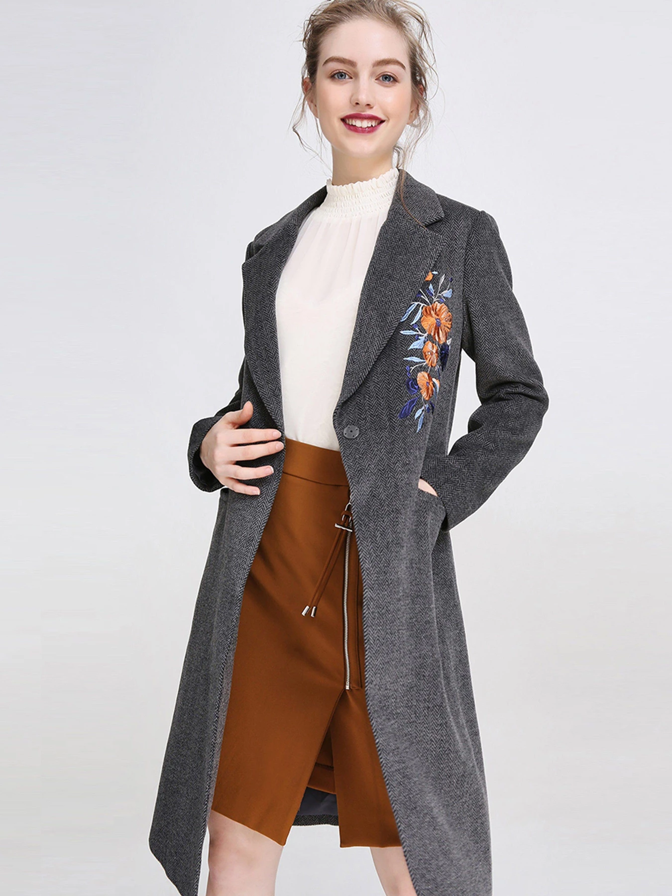 Пальта та плащі Vero Moda модель 317409503E90_сірий комб. Пальта та плащі Vero Moda модель 317409503E90_сірий комб. Фото