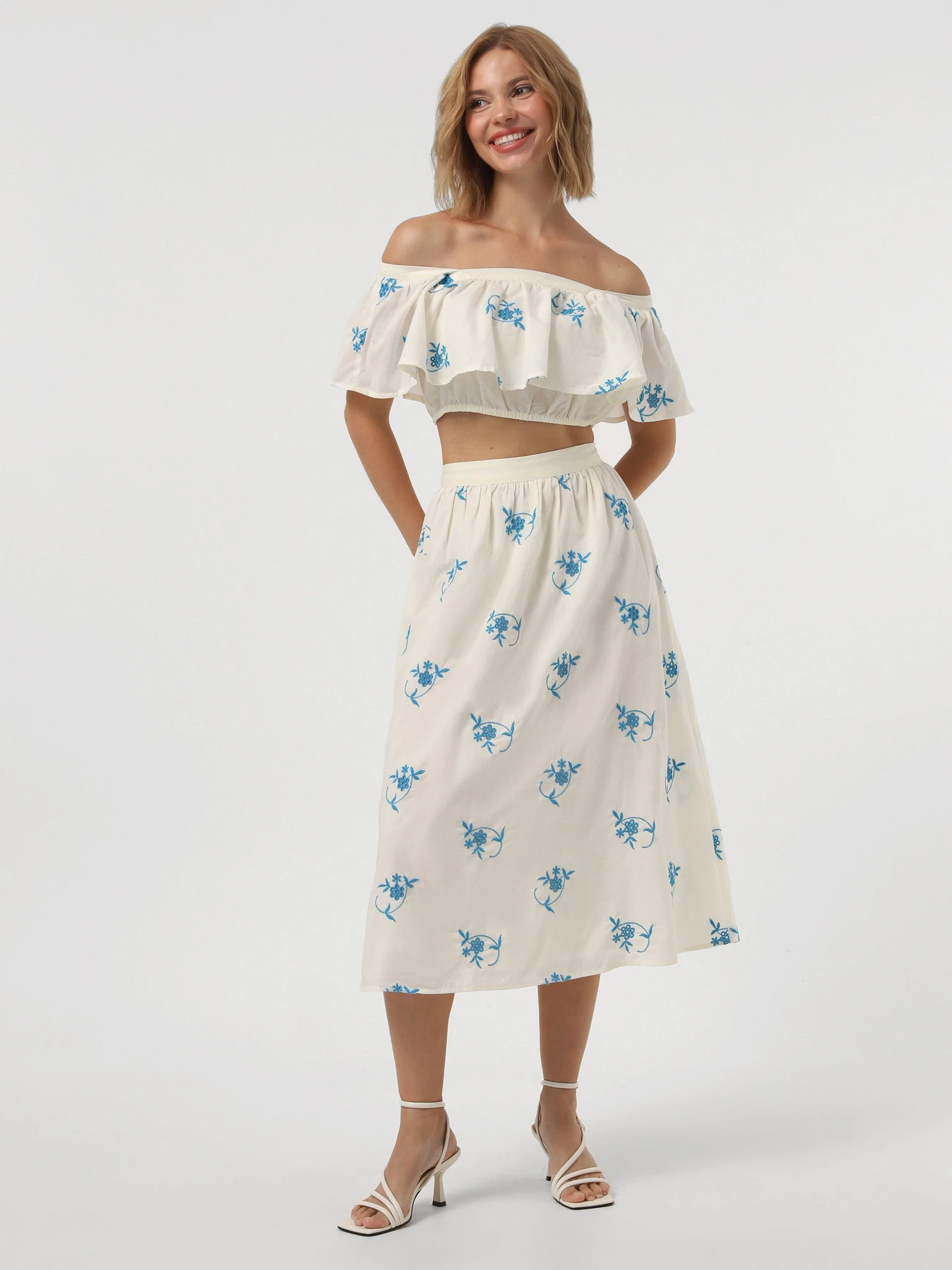 Спідниці Vero Moda модель 10324195_Pearled Ivory DRESDEN BLUE Фото