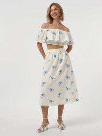 Спідниці Vero Moda модель 10324195_Pearled Ivory DRESDEN BLUE Фото