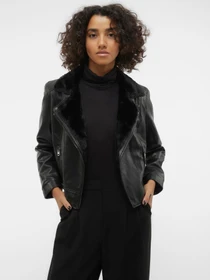 Куртки и дубленки Vero Moda модель 10250405_Black BLACK FAUX FUR Фото