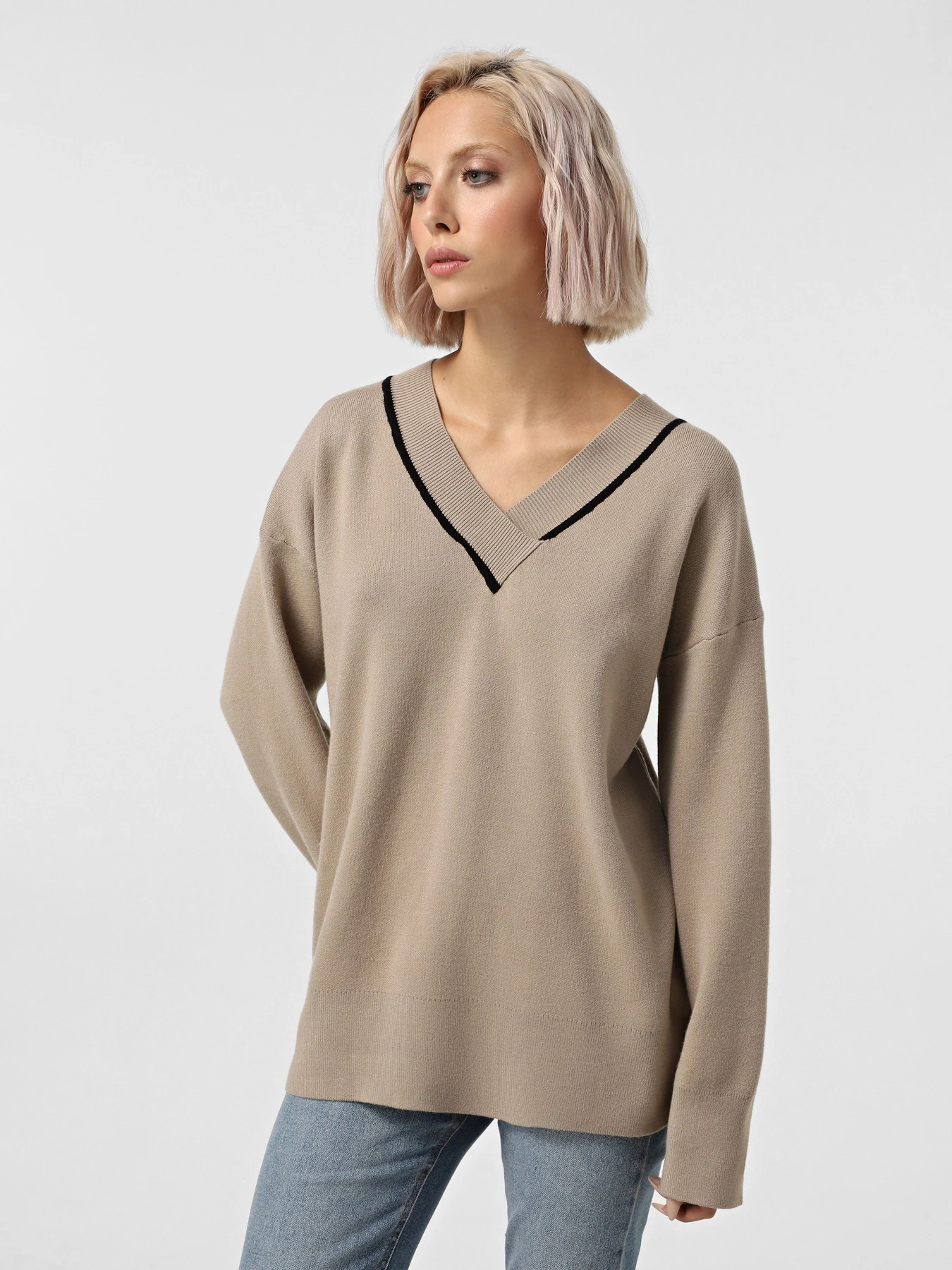 Свитры и кардиганы Vero Moda модель 10314227_Silver Mink W. BLACK Свитры и кардиганы Vero Moda модель 10314227_Silver Mink W. BLACK Фото