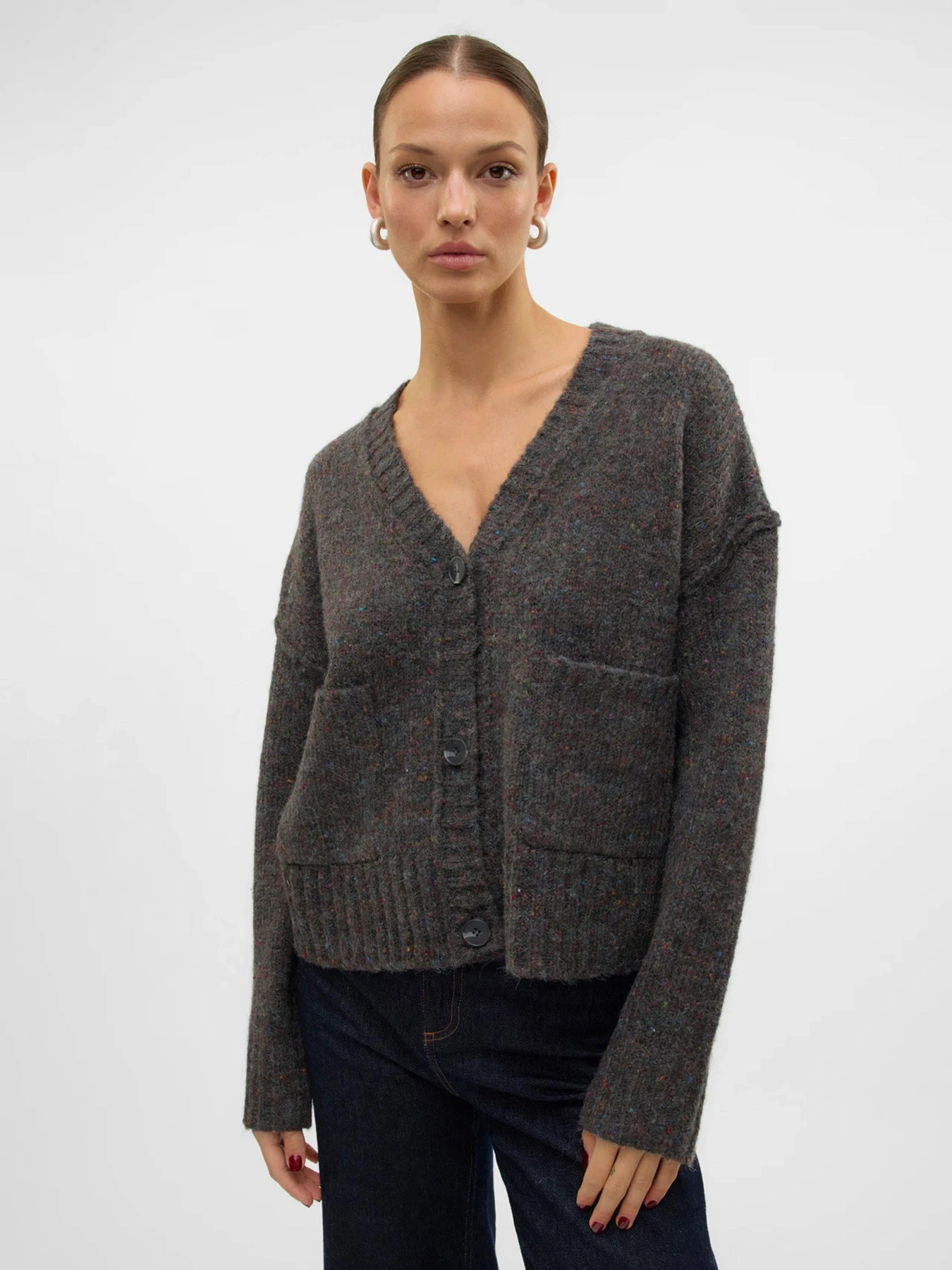 Свитры и кардиганы Vero Moda модель 10314095_Dark Grey Melange Свитры и кардиганы Vero Moda модель 10314095_Dark Grey Melange Фото