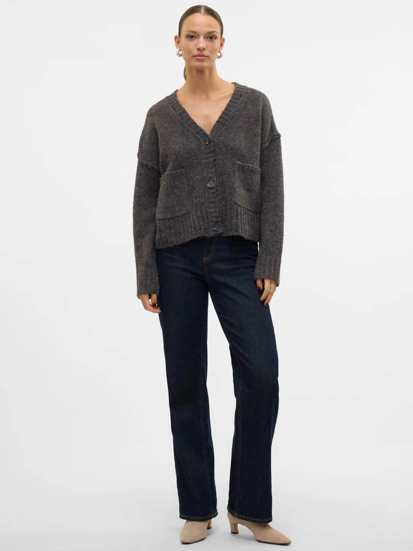Свитры и кардиганы Vero Moda модель 10314095_Dark Grey Melange Свитры и кардиганы Vero Moda модель 10314095_Dark Grey Melange Фото