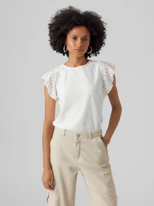 Футболки і поло Vero Moda TASSA SL FRILL TOP модель 10286067_Snow White Фото