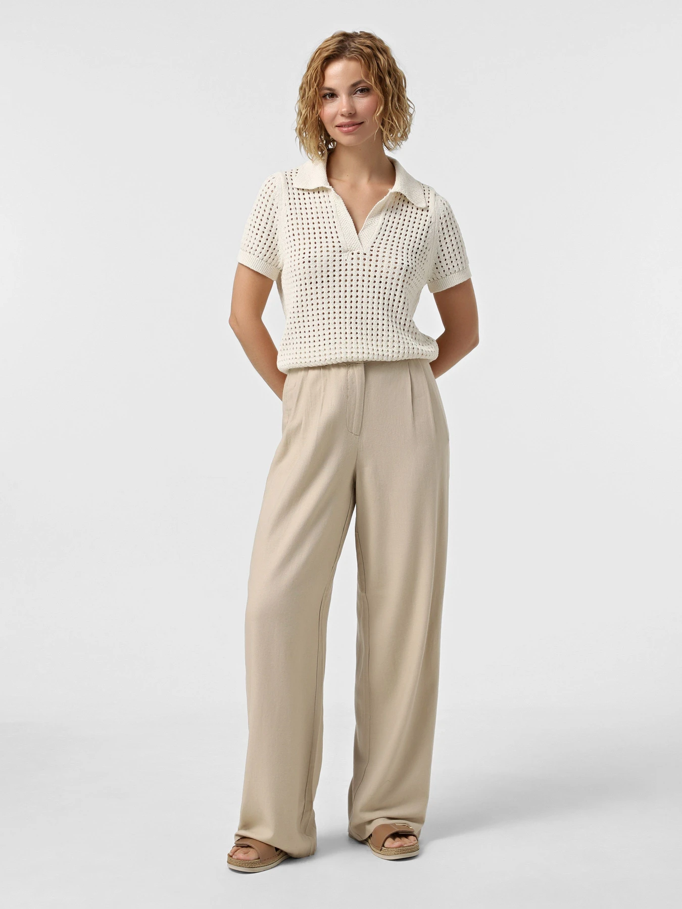 Брюки Vero Moda модель 10322125_Oatmeal MELANGE Фото
