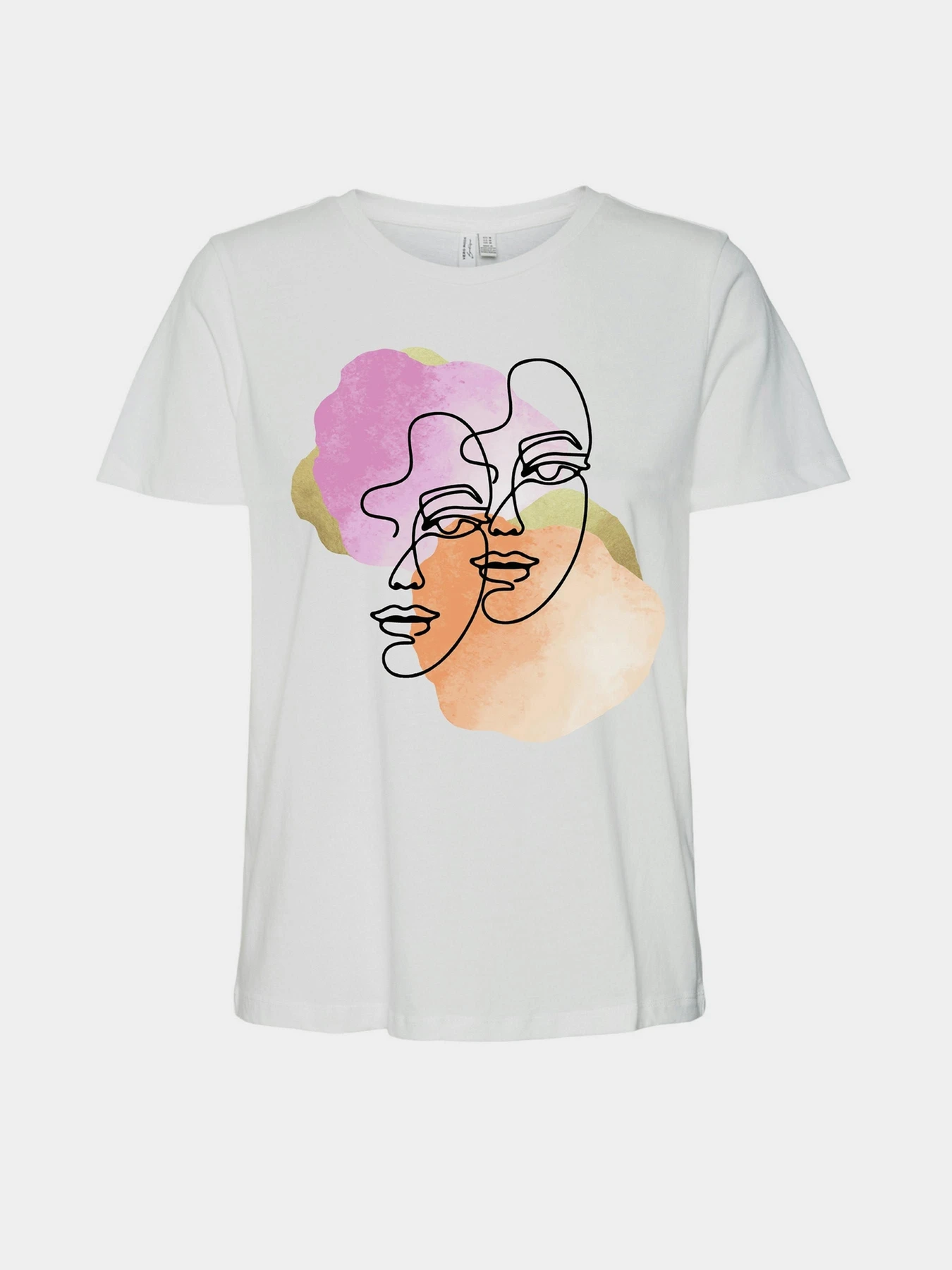 Футболки і поло Vero Moda VMDIFACEY S/S O-NECK T-SHIRT модель 10333772_Snow White PINK & ORANGE F Фото
