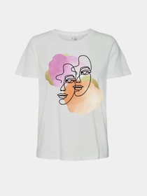 Футболки і поло Vero Moda VMDIFACEY S/S O-NECK T-SHIRT модель 10333772_Snow White PINK & ORANGE F Фото