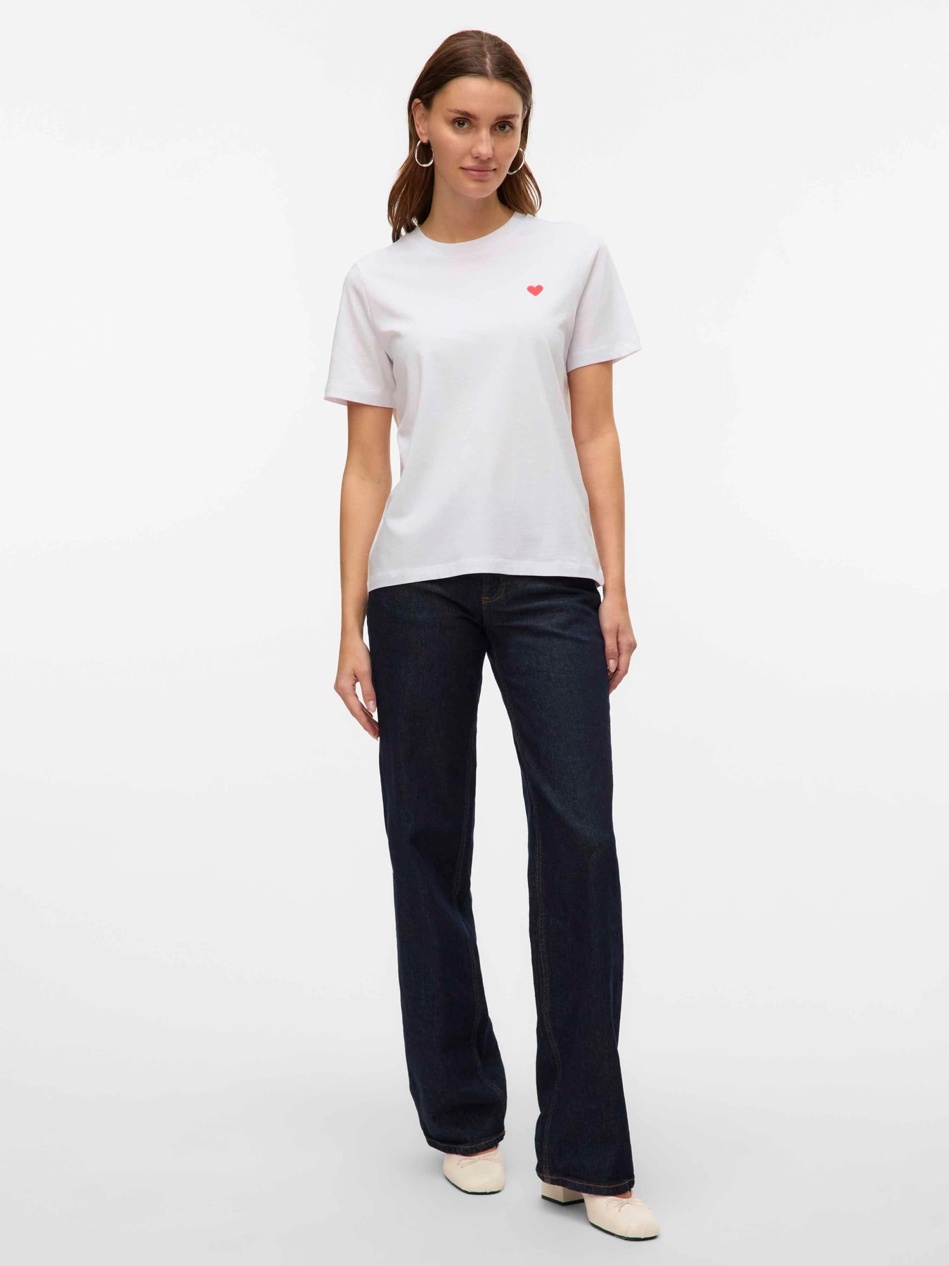 Футболки и поло Vero Moda модель 10316991_Bright White Red Heart Футболки и поло Vero Moda модель 10316991_Bright White Red Heart Фото