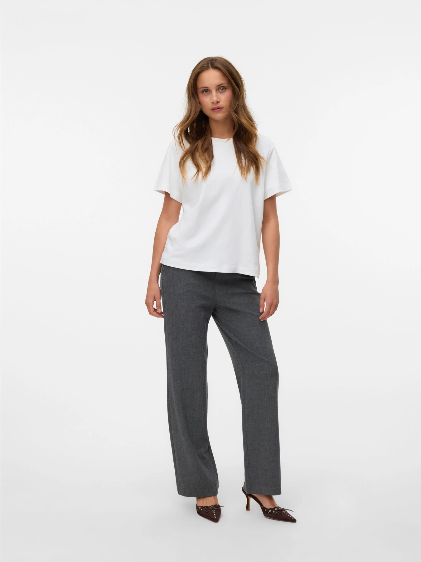 Штани Vero Moda MAYA KIARA MW STRAIGHT PANT модель 10331956_Black GREY MELANGE Штани Vero Moda MAYA KIARA MW STRAIGHT PANT модель 10331956_Black GREY MELANGE Фото