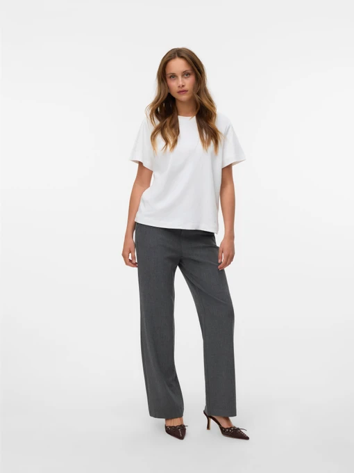 Брюки Vero Moda MAYA KIARA MW STRAIGHT PANT модель 10331956_Black GREY MELANGE Фото