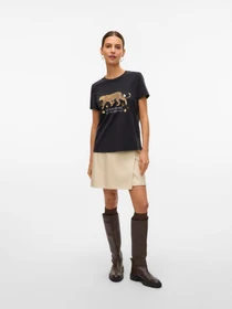 Футболки і поло Vero Moda FEO S/S O-NECK T-SHIRT модель 10332807_Black ACID WASH W. GOLD TI Фото