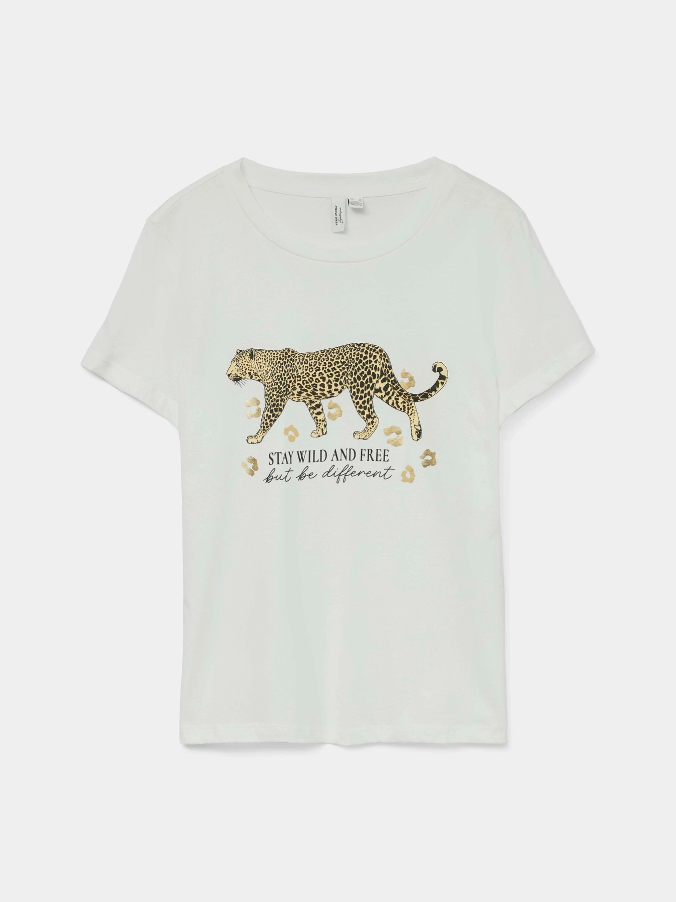 Футболки и поло Vero Moda FEO S/S O-NECK T-SHIRT модель 10332807_Snow White GOLD TIGER Футболки и поло Vero Moda FEO S/S O-NECK T-SHIRT модель 10332807_Snow White GOLD TIGER Фото