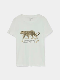 Футболки и поло Vero Moda FEO S/S O-NECK T-SHIRT модель 10332807_Snow White GOLD TIGER Фото