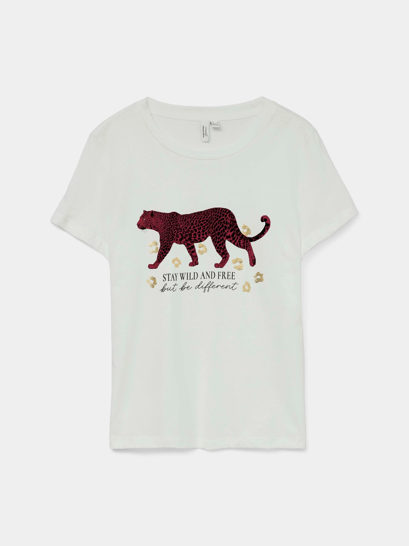 Футболки и поло Vero Moda FEO S/S O-NECK T-SHIRT модель 10332807_Snow White RED TIGER Футболки и поло Vero Moda FEO S/S O-NECK T-SHIRT модель 10332807_Snow White RED TIGER Фото