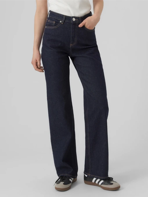 Джинсы Vero Moda TESSA HR WIDE JEANS модель 10297608_Dark Blue Denim Rinse Фото