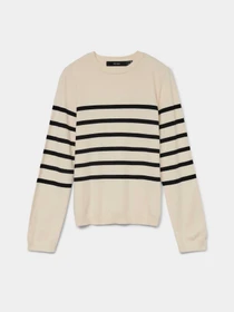 Свитры и кардиганы Vero Moda SABA PLAIN LS O-NECK PULLOVER модель 10309324_Birch BLACK Фото