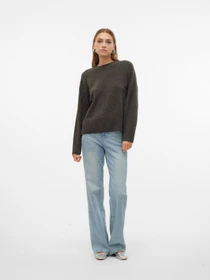 Свитры и кардиганы Vero Moda BOOM LS O-NECK PULLOVER модель 10320463_Chocolate Torte MELANGE Фото